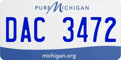 MI license plate DAC3472
