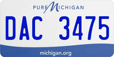 MI license plate DAC3475