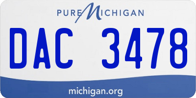 MI license plate DAC3478