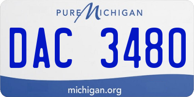 MI license plate DAC3480