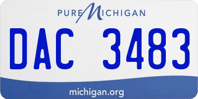 MI license plate DAC3483