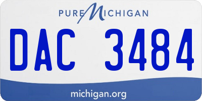 MI license plate DAC3484