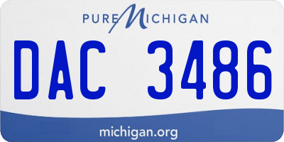 MI license plate DAC3486