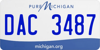 MI license plate DAC3487