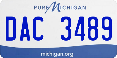MI license plate DAC3489