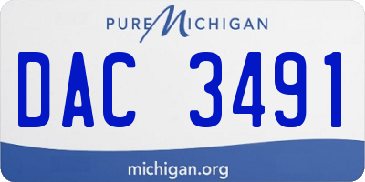 MI license plate DAC3491