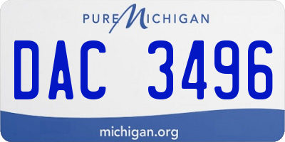 MI license plate DAC3496