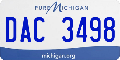 MI license plate DAC3498