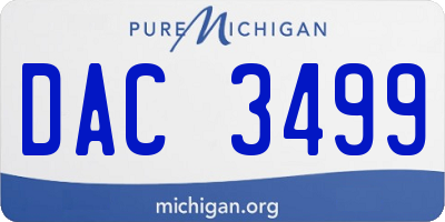 MI license plate DAC3499