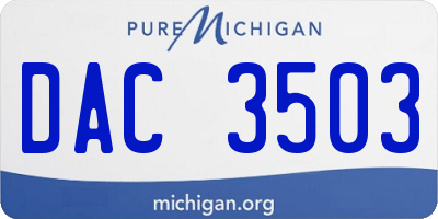 MI license plate DAC3503