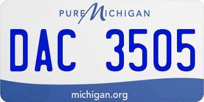 MI license plate DAC3505