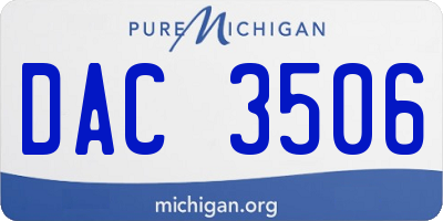 MI license plate DAC3506