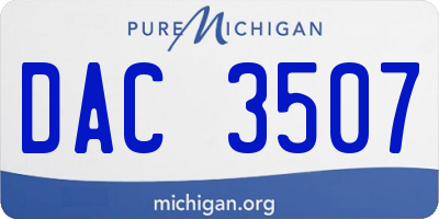 MI license plate DAC3507