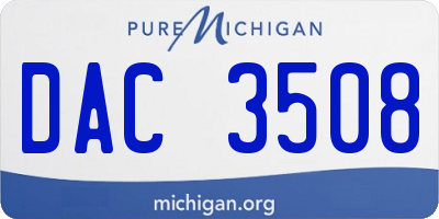 MI license plate DAC3508