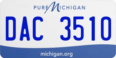 MI license plate DAC3510