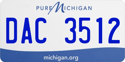MI license plate DAC3512