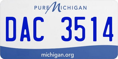 MI license plate DAC3514
