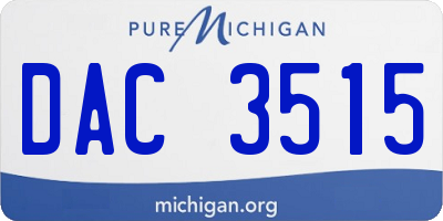 MI license plate DAC3515