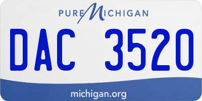 MI license plate DAC3520