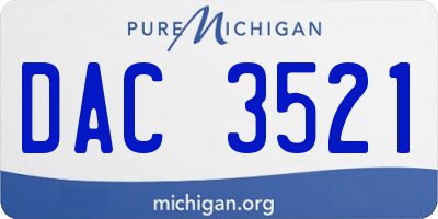 MI license plate DAC3521