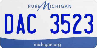 MI license plate DAC3523