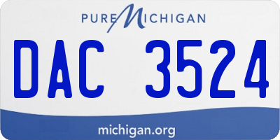 MI license plate DAC3524