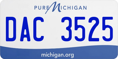MI license plate DAC3525
