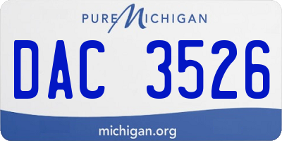 MI license plate DAC3526