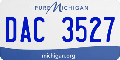 MI license plate DAC3527