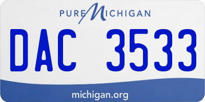 MI license plate DAC3533