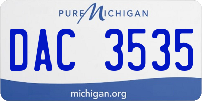 MI license plate DAC3535