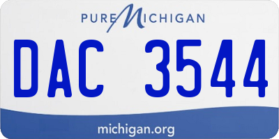 MI license plate DAC3544