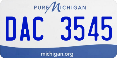 MI license plate DAC3545
