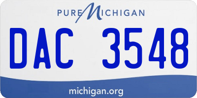 MI license plate DAC3548