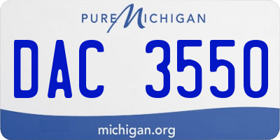 MI license plate DAC3550