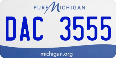 MI license plate DAC3555