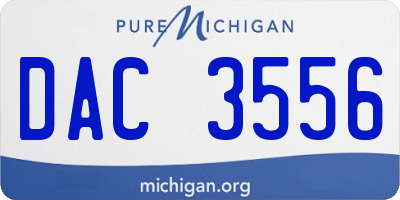 MI license plate DAC3556