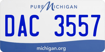 MI license plate DAC3557