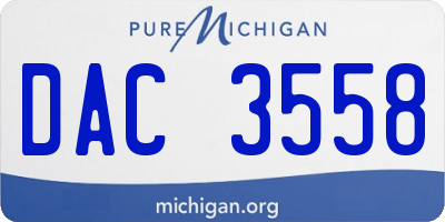 MI license plate DAC3558