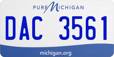 MI license plate DAC3561