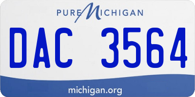 MI license plate DAC3564