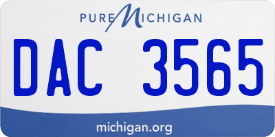 MI license plate DAC3565