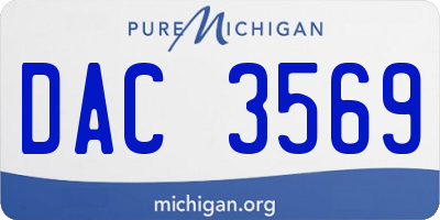 MI license plate DAC3569