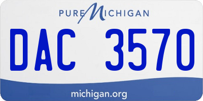 MI license plate DAC3570