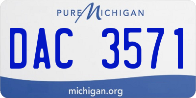MI license plate DAC3571