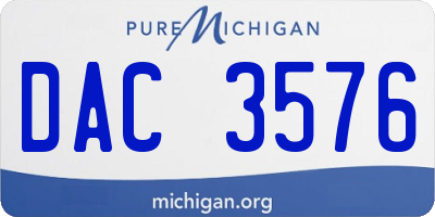 MI license plate DAC3576
