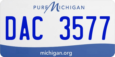 MI license plate DAC3577