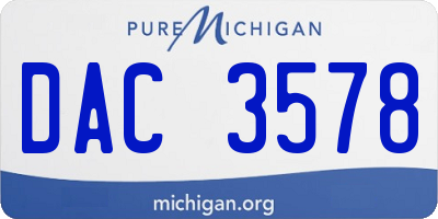 MI license plate DAC3578