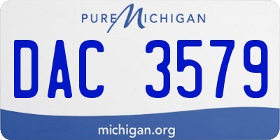 MI license plate DAC3579