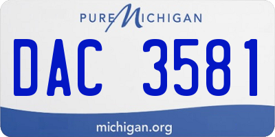MI license plate DAC3581